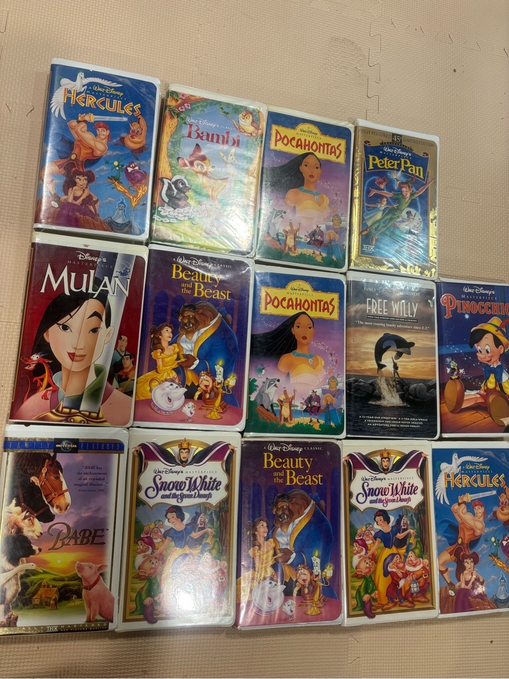 Disney VHS Collection Lot - Colorful Classic Movies Bundle of 14